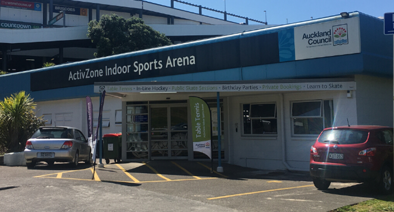 Exterior of the building at ActivZone sports arena.